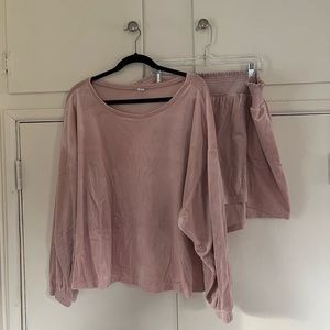 PLUS Old Navy Velour Light Pink PJ Set
